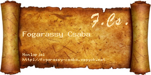 Fogarassy Csaba névjegykártya