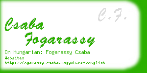 csaba fogarassy business card